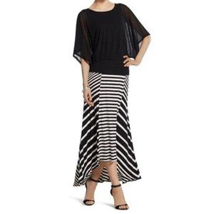 EUC - Chico's High Low Skirt - Black and Cream White Size 2 (Large 12)